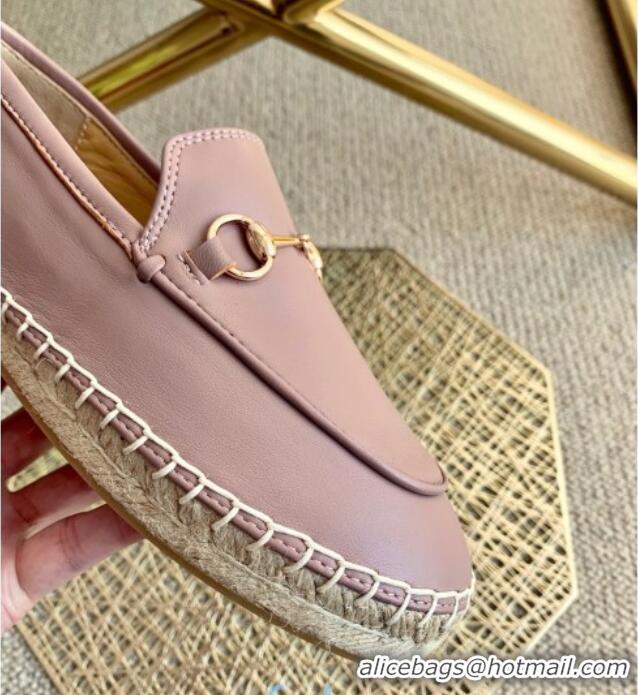 Custom Gucci Jordaan Leather Espadrilles 011125 Dusty Pink