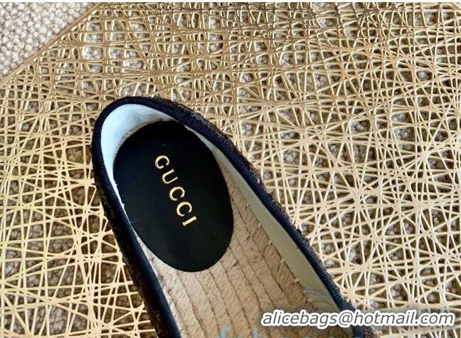 Best Luxury Gucci Sequins Espadrilles with Double G 011129 Black