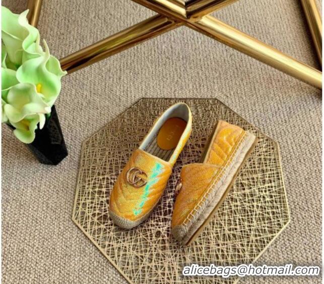 Low Cost Gucci Sequins Espadrilles with Double G 011129 Yellow