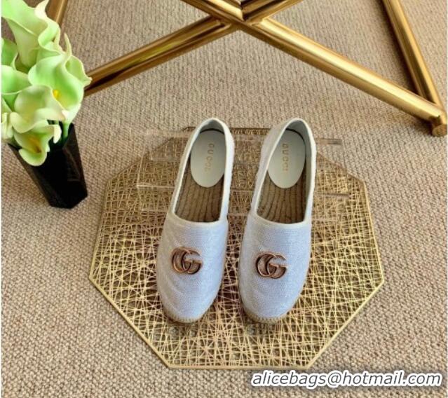 Best Design Gucci Sequins Espadrilles with Double G 011129 White