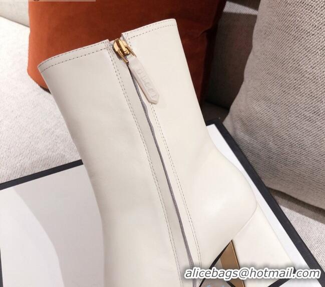 Affordable Price Gucci Calfskin Ankle Boot With Horsebit and 7.5cm Heel 012281 White 2021