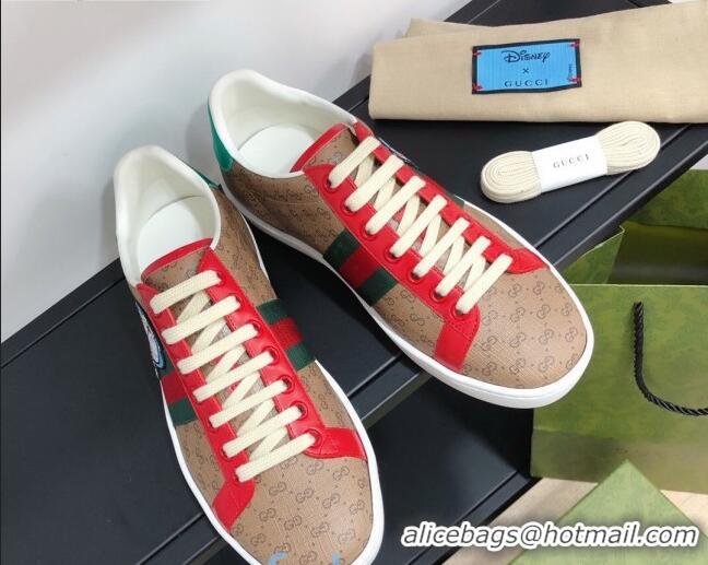 Unique Grade Doraemon x Gucci Ace Sneakers in GG Canvas Burgundy 012566