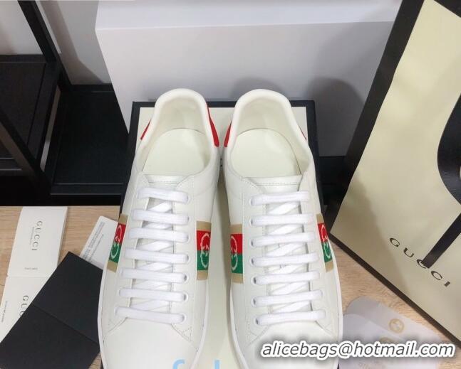 Best Price Gucci Ace Sneakers with Interlocking G Web White/Red 012567