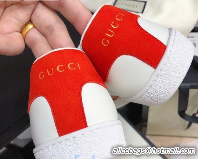 Best Price Gucci Ace Sneakers with Interlocking G Web White/Red 012567