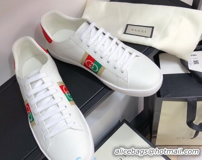 Best Price Gucci Ace Sneakers with Interlocking G Web White/Red 012567