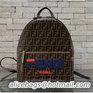 Popular Style Fendi Large FF Backpack with FENDI Charm F0438 Brown/Blue 2020