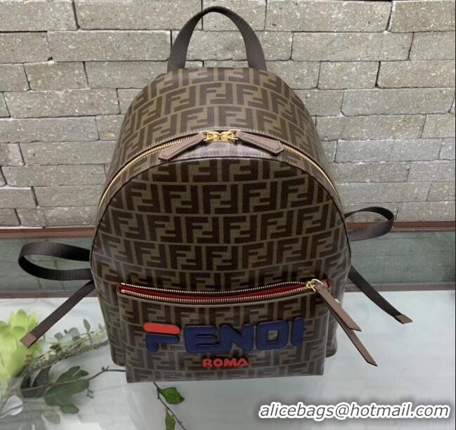 Popular Style Fendi Large FF Backpack with FENDI Charm F0438 Brown/Blue 2020