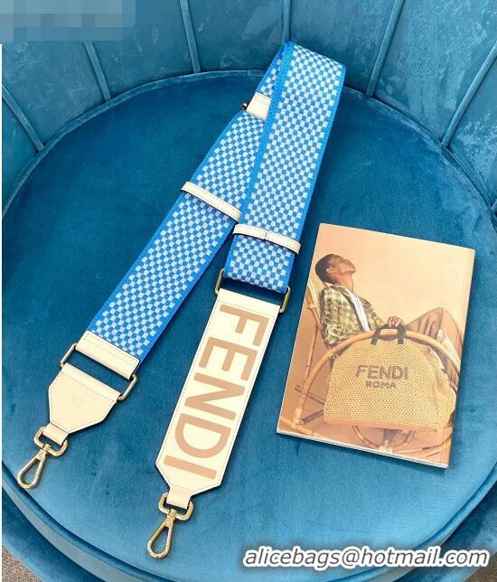 Modern Classic Fendi Strap You Check Ribbon Shoulder Strap F1506 Light Blue 2020