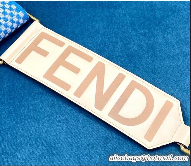 Modern Classic Fendi Strap You Check Ribbon Shoulder Strap F1506 Light Blue 2020