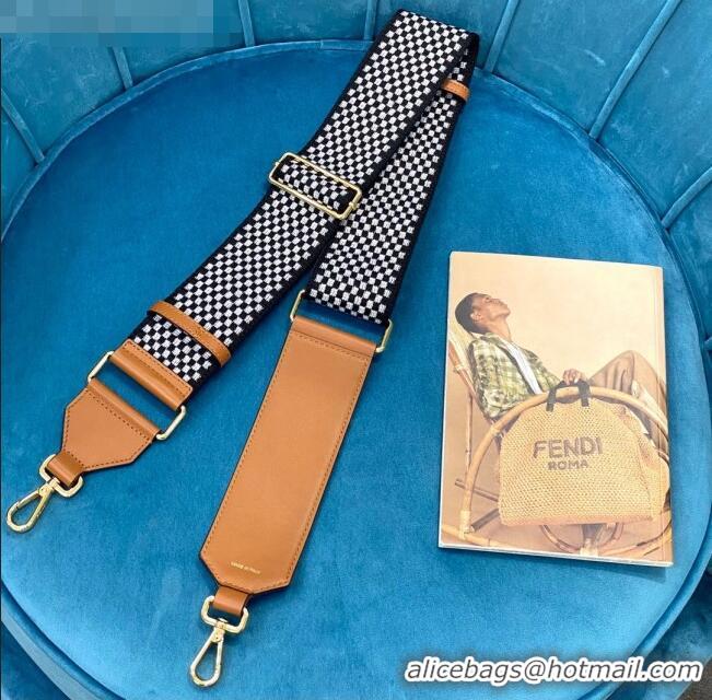 Top Quality Fendi Strap You Check Ribbon Shoulder Strap F1506 Black 2020