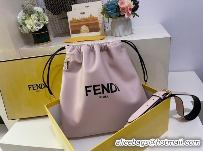 Well Crafted Fendi Pack Medium Pouch Bucket Bag in F1514 Pink Nappa Leather Bag 2020