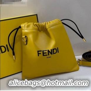 Discount Fendi Pack Small Pouch Bucket Bag in F1515 Yellow Nappa Leather Bag 2020