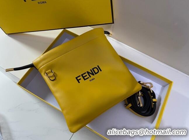 Discount Fendi Pack Small Pouch Bucket Bag in F1515 Yellow Nappa Leather Bag 2020