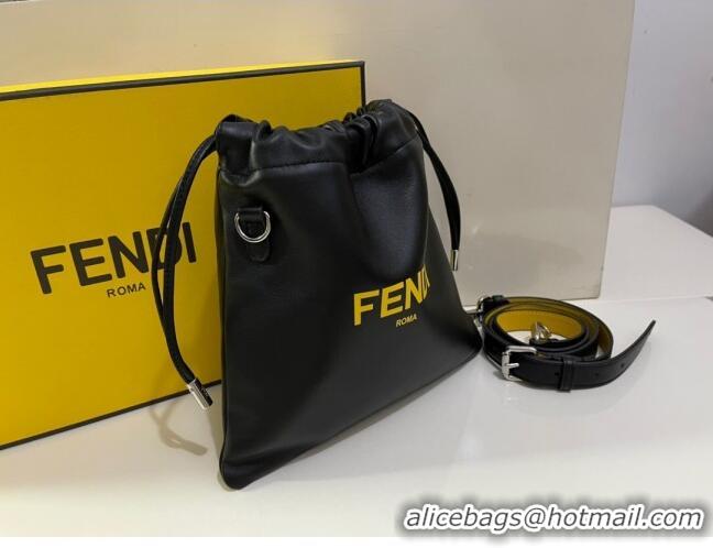 Top Grade Fendi Pack Small Pouch Bucket Bag in F1517 Black Nappa Leather Bag 2020