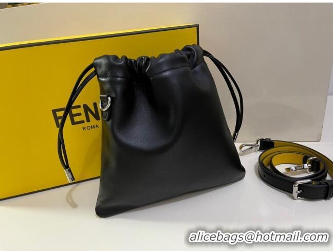 Top Grade Fendi Pack Small Pouch Bucket Bag in F1517 Black Nappa Leather Bag 2020