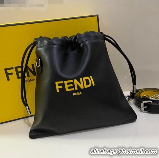 Top Grade Fendi Pack Small Pouch Bucket Bag in F1517 Black Nappa Leather Bag 2020