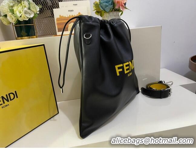 Spot Bulk Fendi Pack Medium Pouch Bucket Bag in F1518 Black Nappa Leather Bag 2020