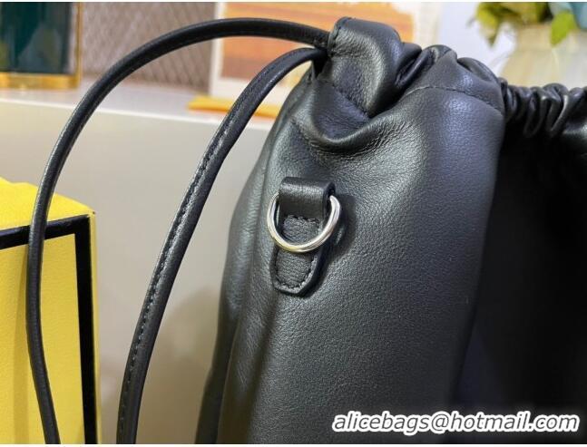 Spot Bulk Fendi Pack Medium Pouch Bucket Bag in F1518 Black Nappa Leather Bag 2020