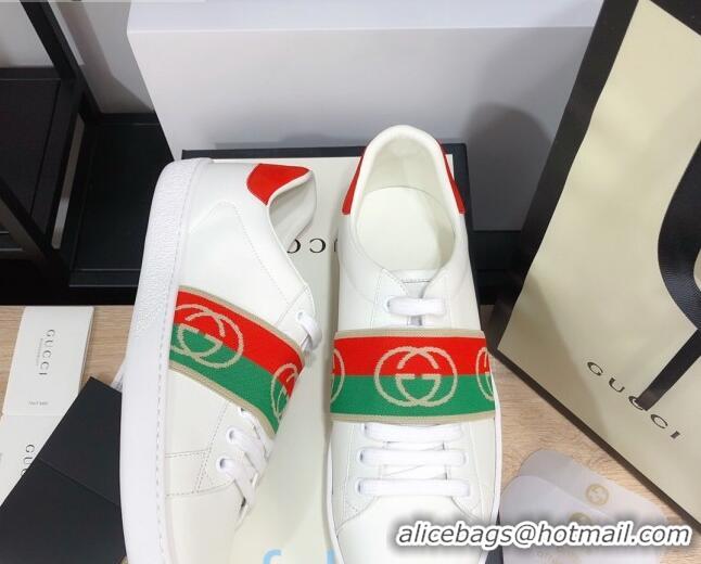 Low Price Gucci Ace Sneakers with Interlocking G Web 012568 White/Red