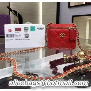 Best Design Chanel Small Vanity With Chain AP2119 Red