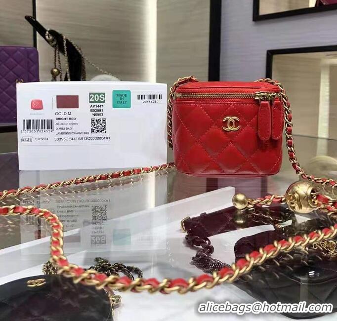 Best Design Chanel Small Vanity With Chain AP2119 Red