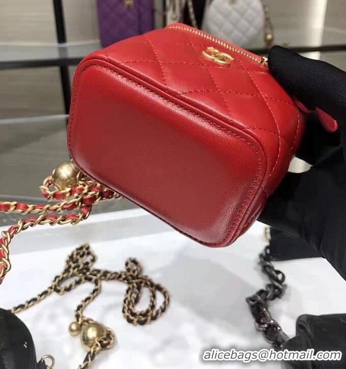 Best Design Chanel Small Vanity With Chain AP2119 Red