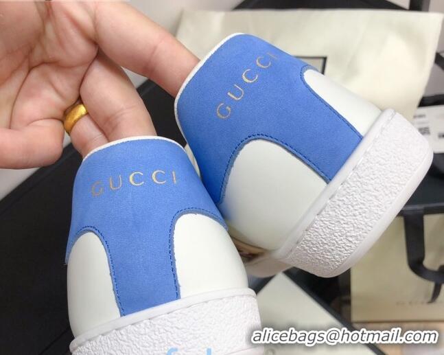 Perfect Gucci Ace Sneakers with Interlocking G Web 012568 White/Blue