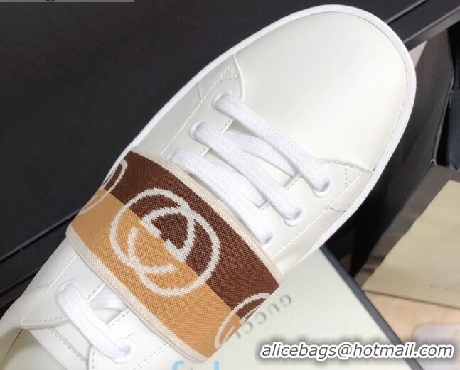 Perfect Gucci Ace Sneakers with Interlocking G Web 012568 White/Blue