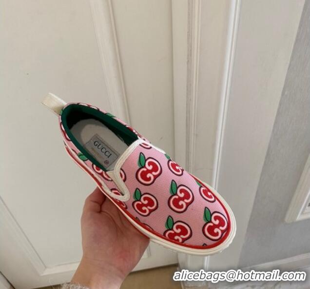 Best Design Gucci Tennis 1977 Slip-on Sneakers in GG Apple Canvas 012575 Pink