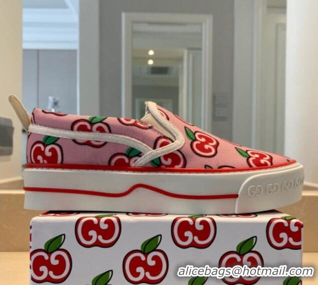 Best Design Gucci Tennis 1977 Slip-on Sneakers in GG Apple Canvas 012575 Pink