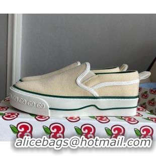 Good Product Gucci Tennis 1977 Slip-on Sneakers in Light Yellow Canvas 012577