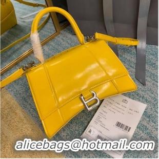 Good Product Balenciaga HOURGLASS SMALL TOP HANDLE BAG B108895-1 Yellow