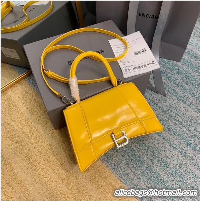 Good Product Balenciaga HOURGLASS SMALL TOP HANDLE BAG B108895-1 Yellow