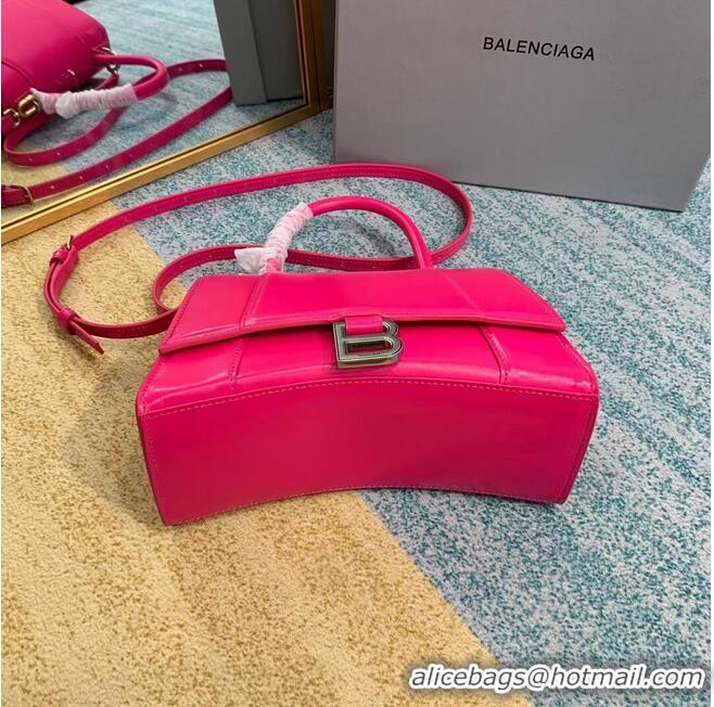 Cheapest Balenciaga HOURGLASS SMALL TOP HANDLE BAG B108895-1 neon pink