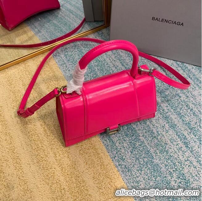 Cheapest Balenciaga HOURGLASS SMALL TOP HANDLE BAG B108895-1 neon pink