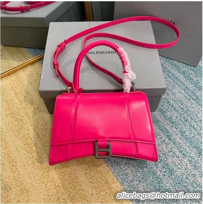 Cheapest Balenciaga HOURGLASS SMALL TOP HANDLE BAG B108895-1 neon pink