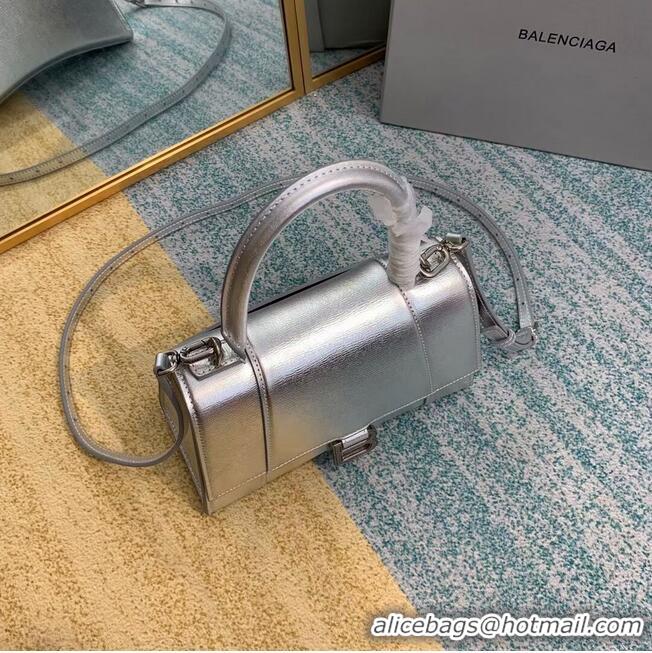 Low Price Balenciaga HOURGLASS SMALL TOP HANDLE BAG B108895-1 Silver