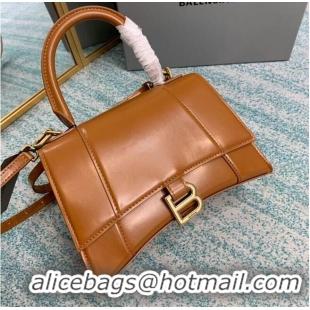 Top Design Balenciaga HOURGLASS SMALL TOP HANDLE BAG B108895-1 brown