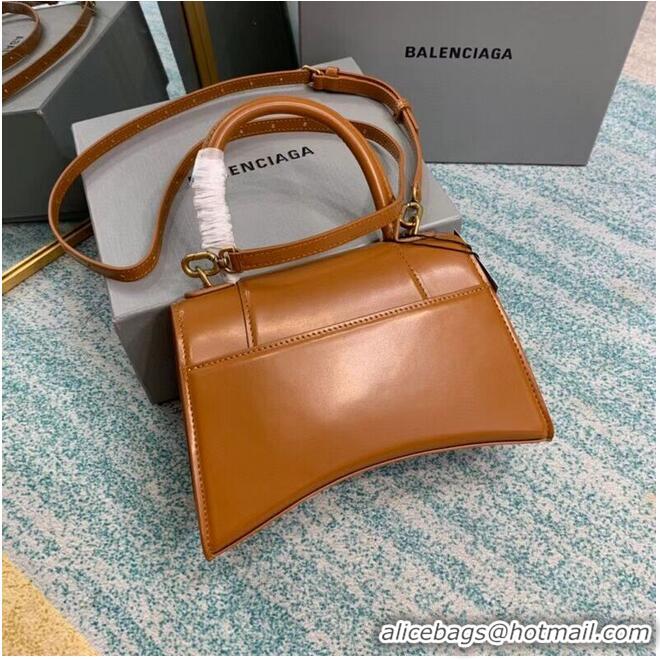 Top Design Balenciaga HOURGLASS SMALL TOP HANDLE BAG B108895-1 brown