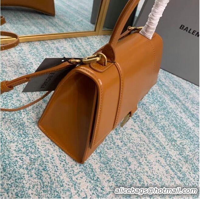 Top Design Balenciaga HOURGLASS SMALL TOP HANDLE BAG B108895-1 brown