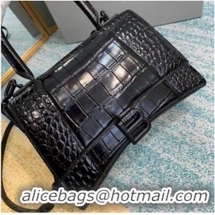 Grade Design Balenciaga HOURGLASS SMALL TOP HANDLE BAG crocodile embossed calfskin B108895F