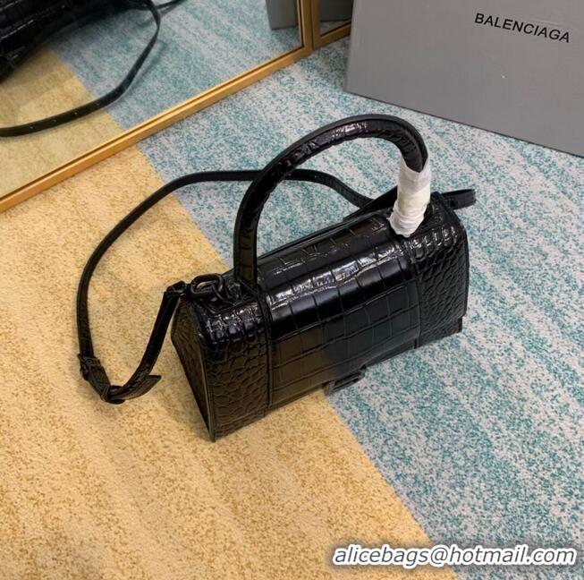 Grade Design Balenciaga HOURGLASS SMALL TOP HANDLE BAG crocodile embossed calfskin B108895F