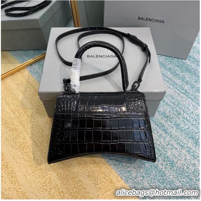 Grade Design Balenciaga HOURGLASS SMALL TOP HANDLE BAG crocodile embossed calfskin B108895F