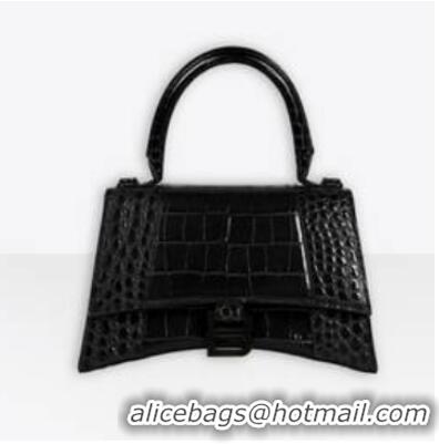 Grade Design Balenciaga HOURGLASS SMALL TOP HANDLE BAG crocodile embossed calfskin B108895F