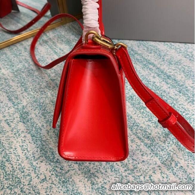 Grade Design Balenciaga Hourglass XS Top Handle Bag shiny box calfskin 28331 red