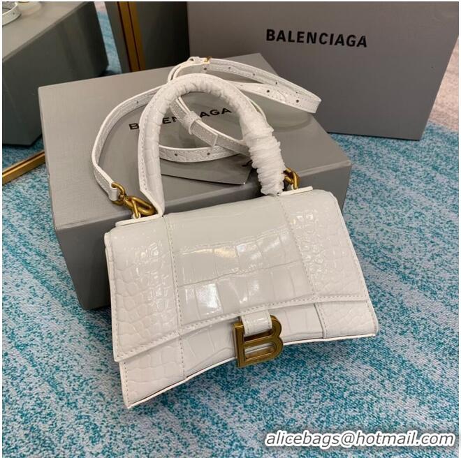 Promotional Balenciaga Hourglass XS Top Handle Bag 28331S white