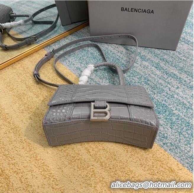 Fashion Brand Balenciaga Hourglass XS Top Handle Bag 28331S grey