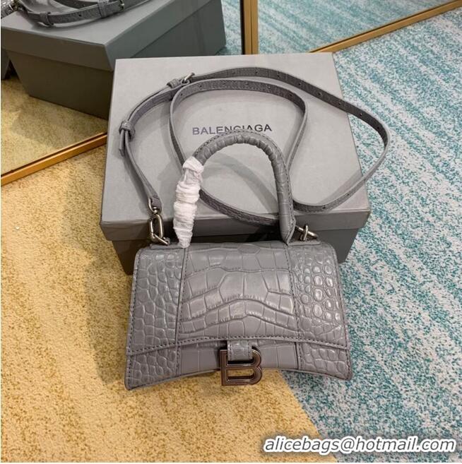 Fashion Brand Balenciaga Hourglass XS Top Handle Bag 28331S grey