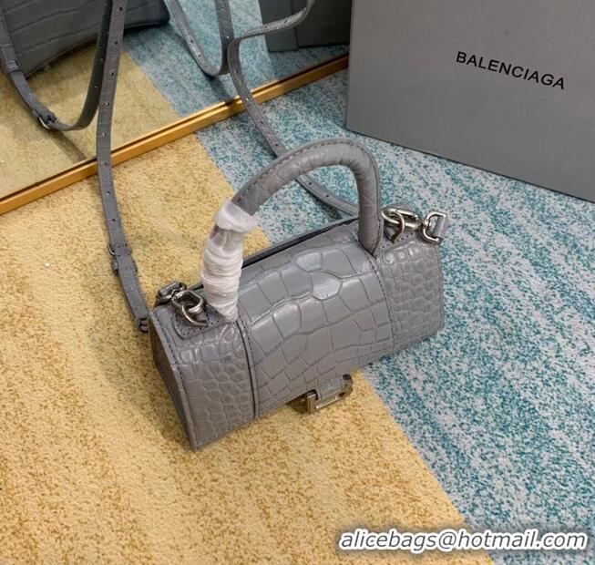 Fashion Brand Balenciaga Hourglass XS Top Handle Bag 28331S grey