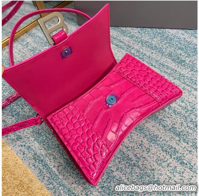 Super Quality Balenciaga Hourglass XS Top Handle Bag 28331S neon pink